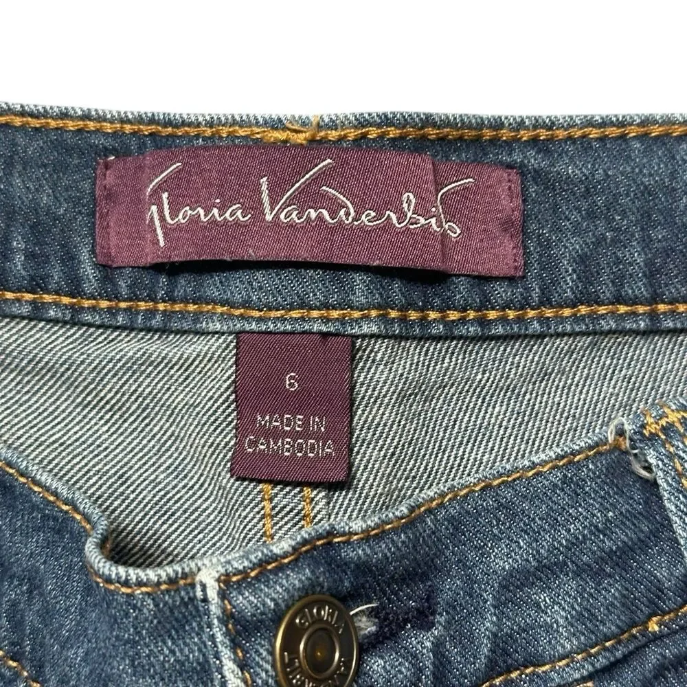 Gloria Vanderbilt Womens 6 Boyfriend Jeans Blue Medium Wash Denim EUC